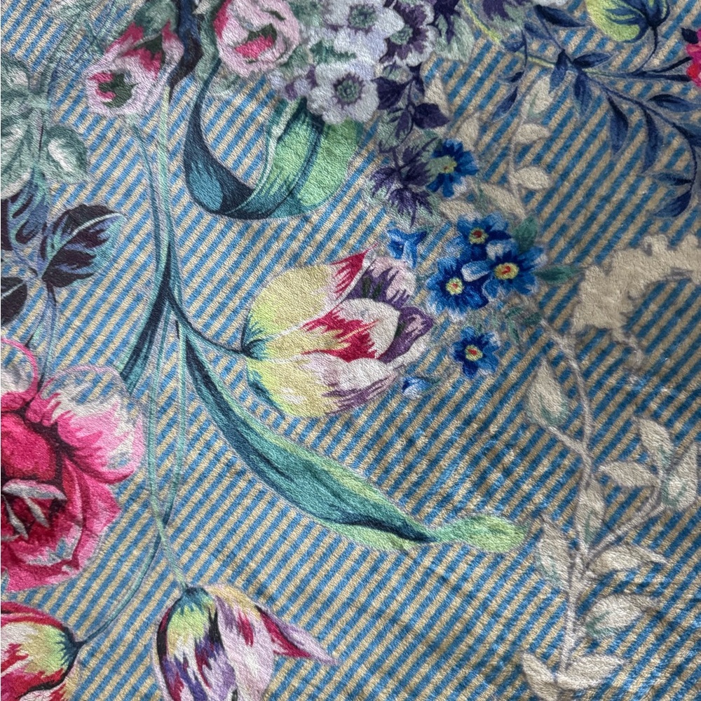 Johnny Was Striped Floral Blanket Laurel Canyon Reversible